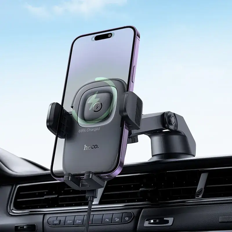 Hoco – Soporte de Carga Inalámbrica HW32 🚗 | 15W Push-Type's photo #3