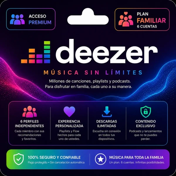 Deezer Familia /6 dispositivo's foto | TrendShopX2025 |  BizneCubano