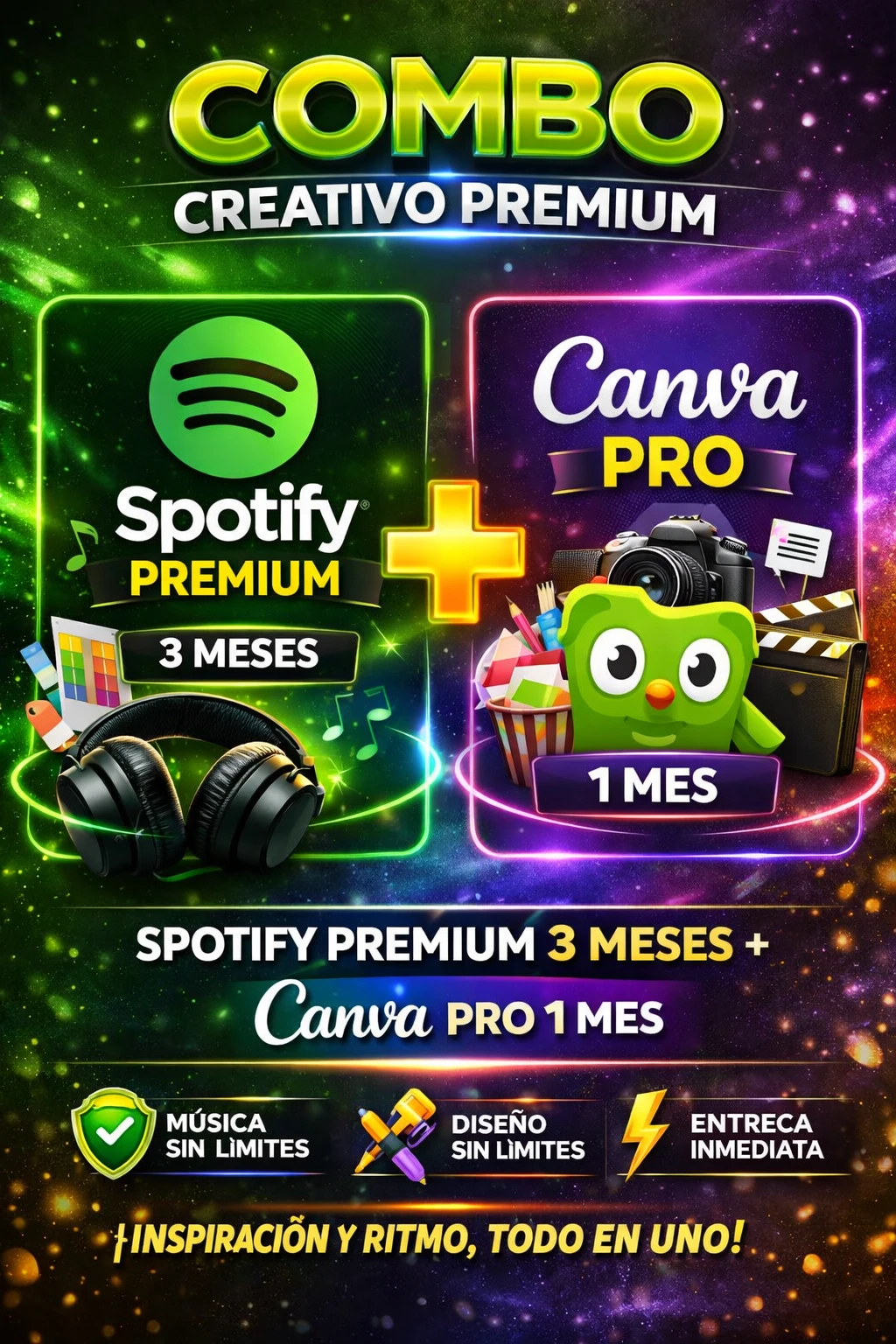 Spotify Premium 3 meses + Canva Pro 1 mes's foto | TrendShopX2025 |  BizneCubano